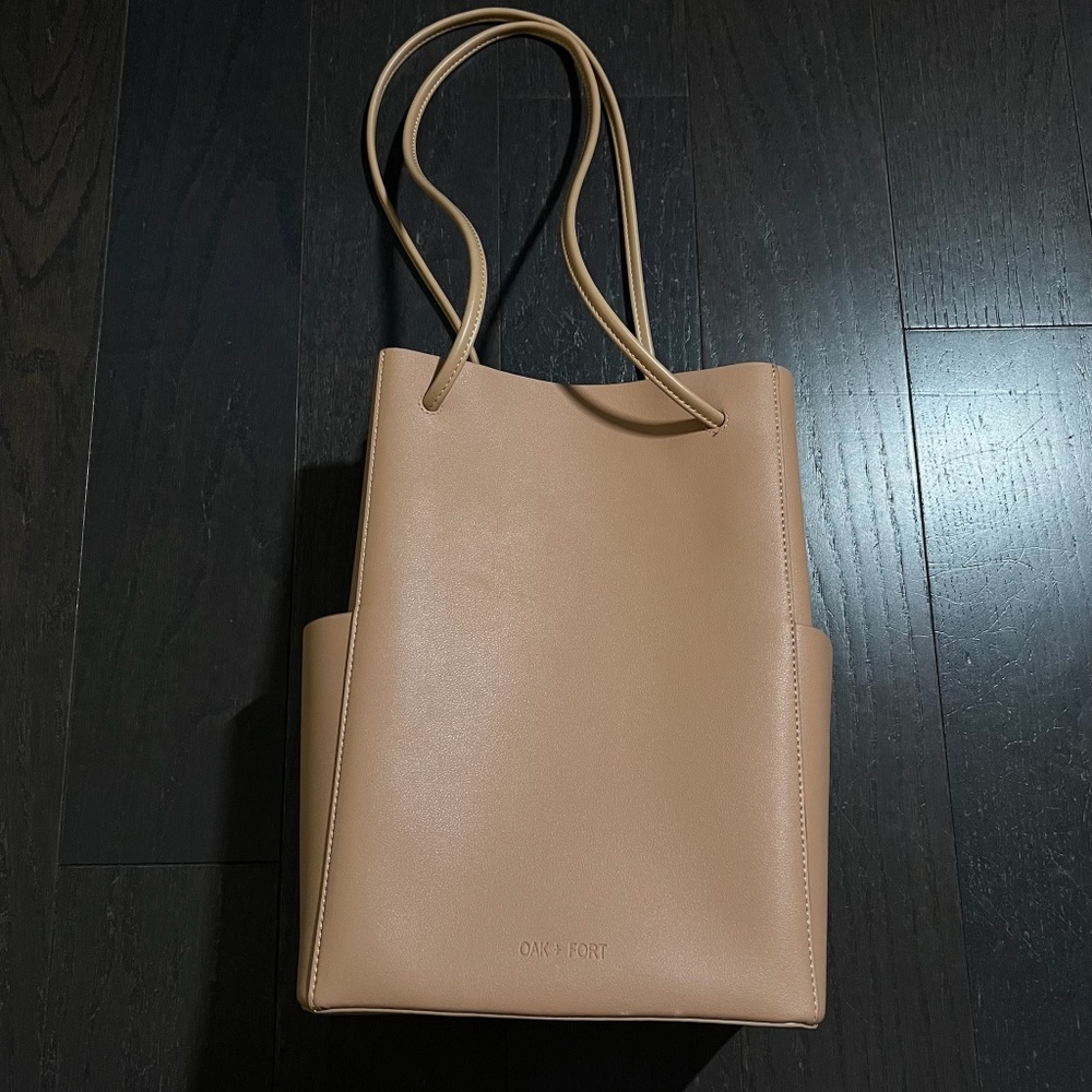 Oak and Fort tan brown bucket leather tote bag shoulder bag - Picture 1 of 11